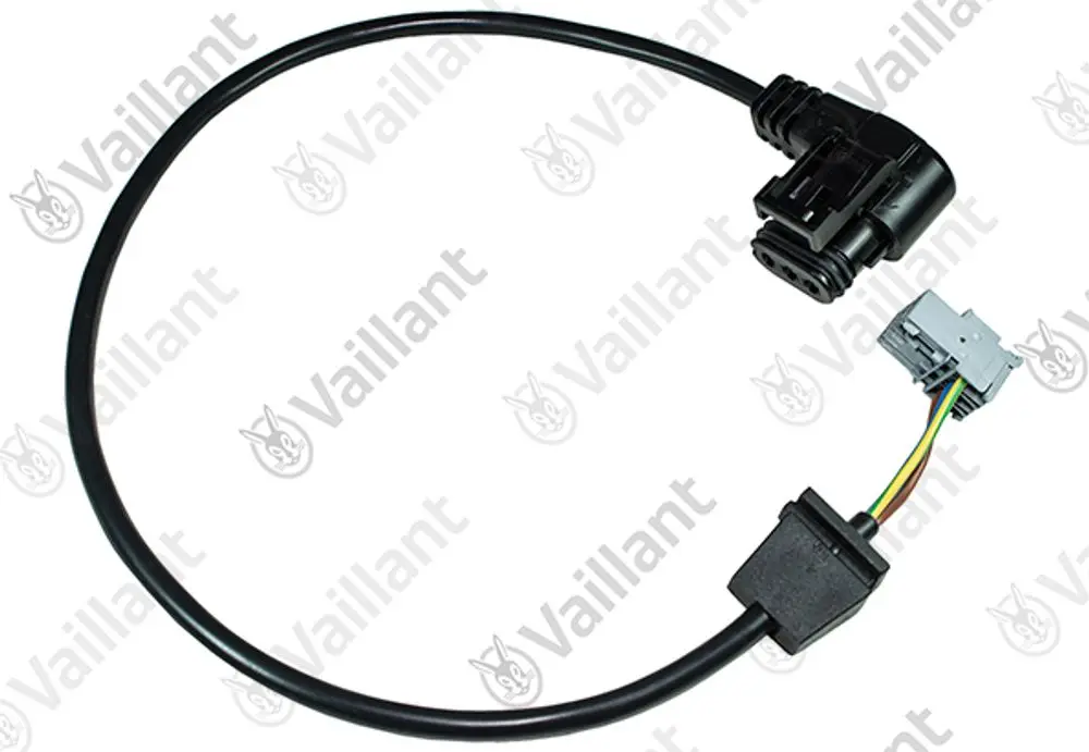 Vaillant Pumpenkabel mit zwei Steckverbindungen und einem flexiblen Kabel. Das Produkt dient dem Anschluss von Pumpen in Heizsystemen.